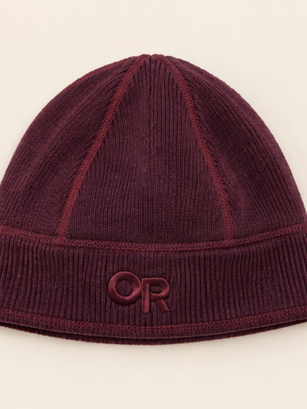 Outdoor Research Burgundy Fleece Lined Ribbed Beanie S/M - Picture 2 of 4
